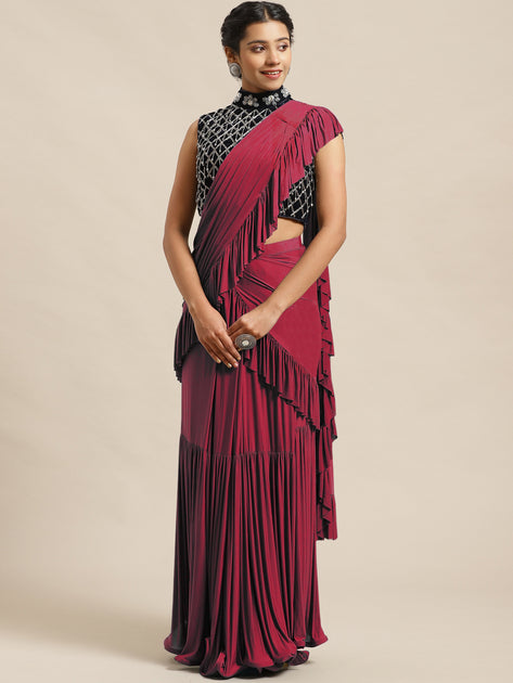 Ruffled Pre-Stitched sarees – Tagged Lycra– Chhabra 555