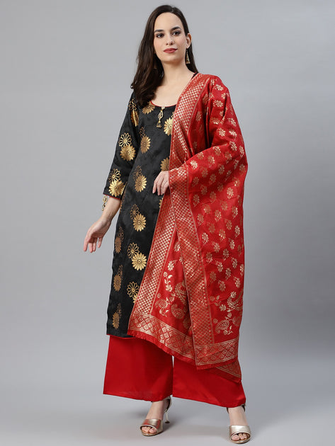 Red clearance banarasi dress