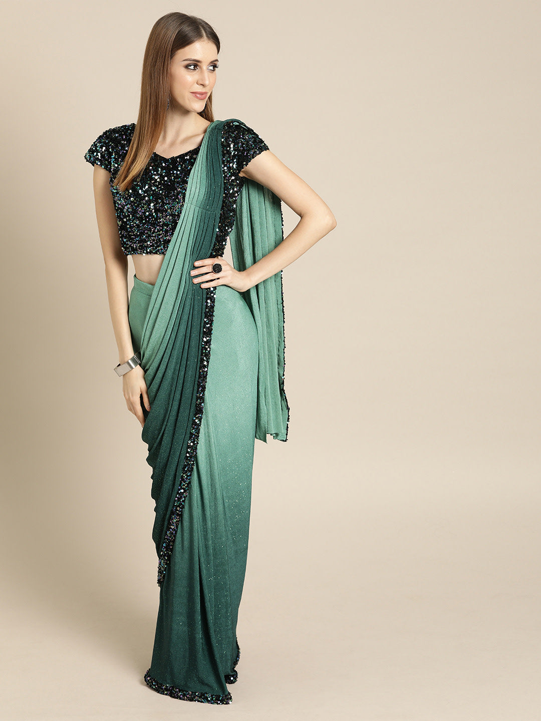 Ruffled Pre-Stitched sarees – Tagged Lycra– Chhabra 555