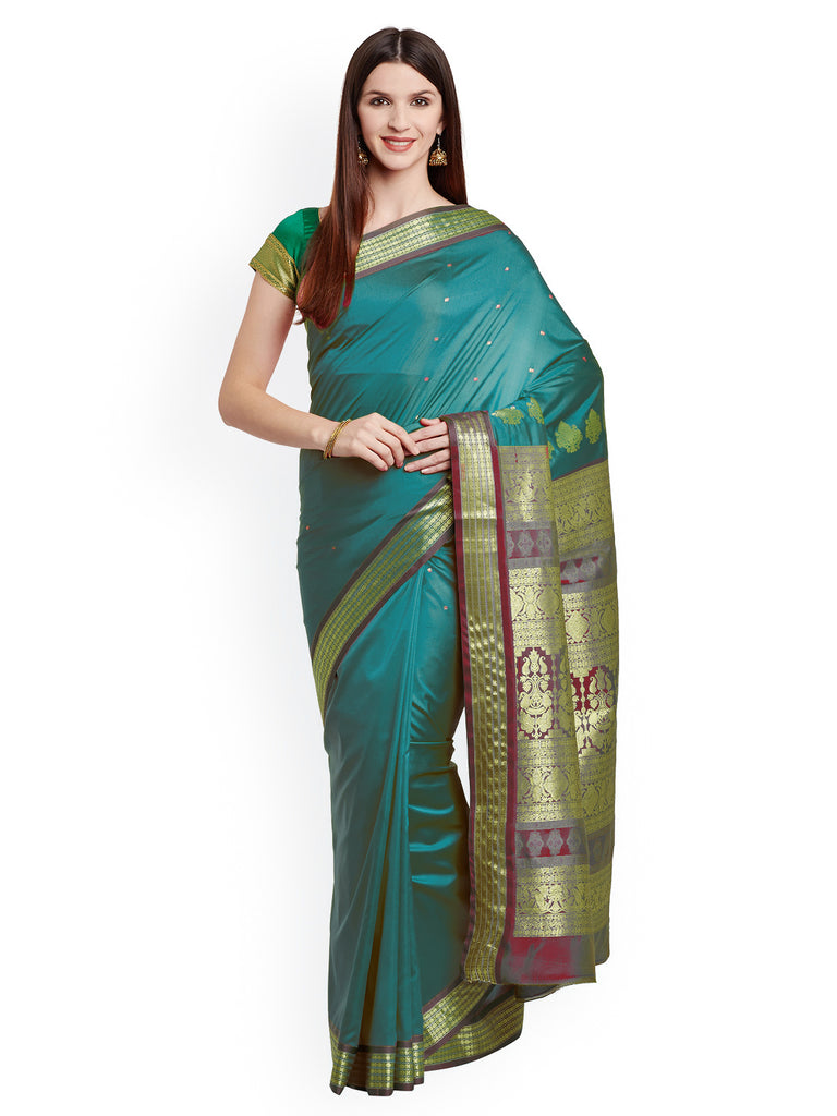 Buy Unnati Silks Pure Cotton Handloom Narayan Peth Saree - Sarees for Women  26136014 | Myntra